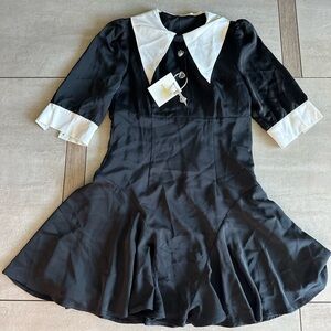 HYLEY school girl dress with beautiful crystal heart button detail!